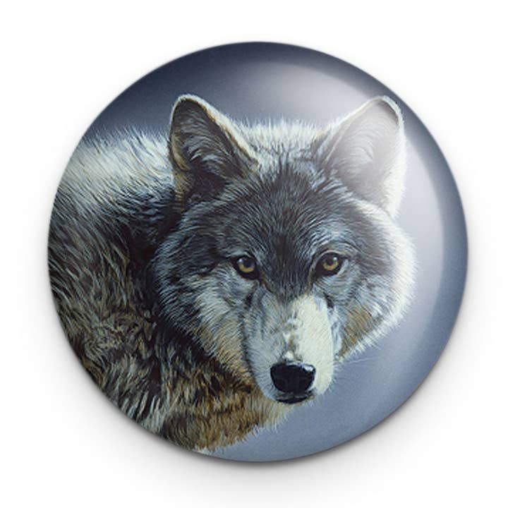 "Wolf" - 1" Round Pinback Button for wholesale by Airstrike