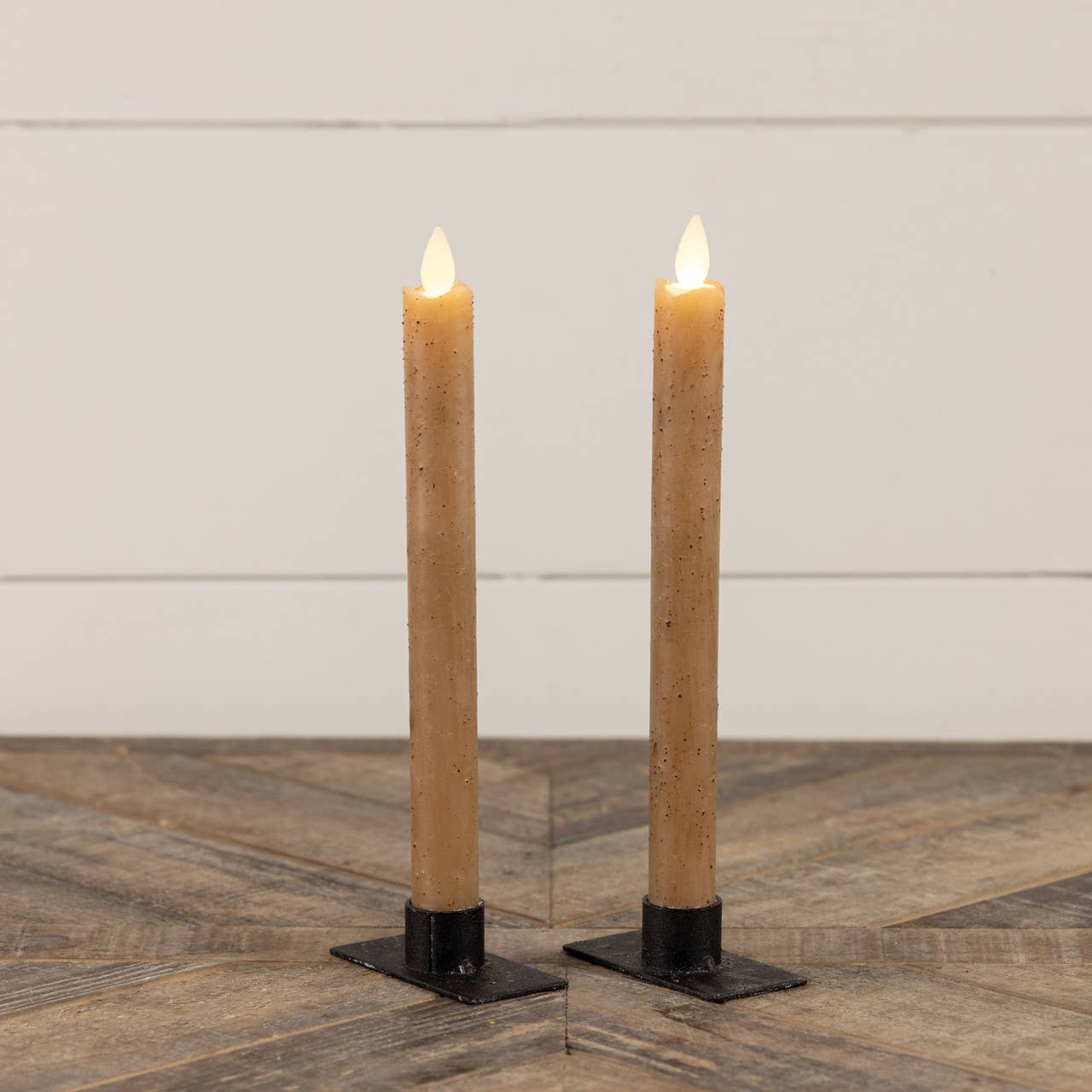 Ragon House - Wholesale Tapered Candle/Candlestick - SET/ 2 - 9.5" MOVING FLAME BEIGE TAPER CANDLE1