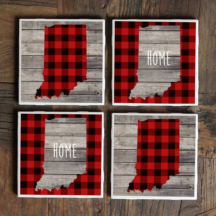 Indiana Home Coaster (Set of 4) for wholesale by Melody Press Co.