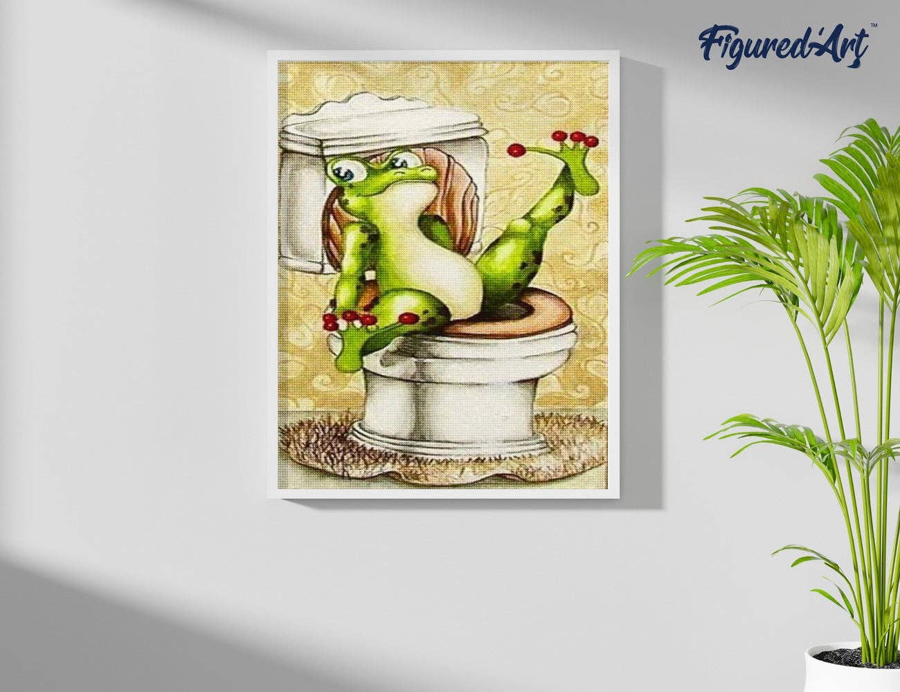 Figured'Art - Wholesale Embroidery/Cross Stitch Supplies - Diamond Painting - Frog in Toilets3