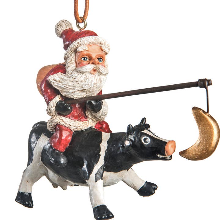 Bac 208 (Bao 101) Père Noël avec ornement de vache pour la vente par J Devlin Glass Art & Bert Anderson Collection