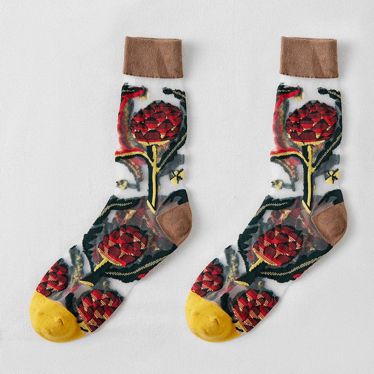 Funkyrel® Atzbranding Limited - Wholesale Socks - Women's - Rufia - Floral Pattern Summer Socks3