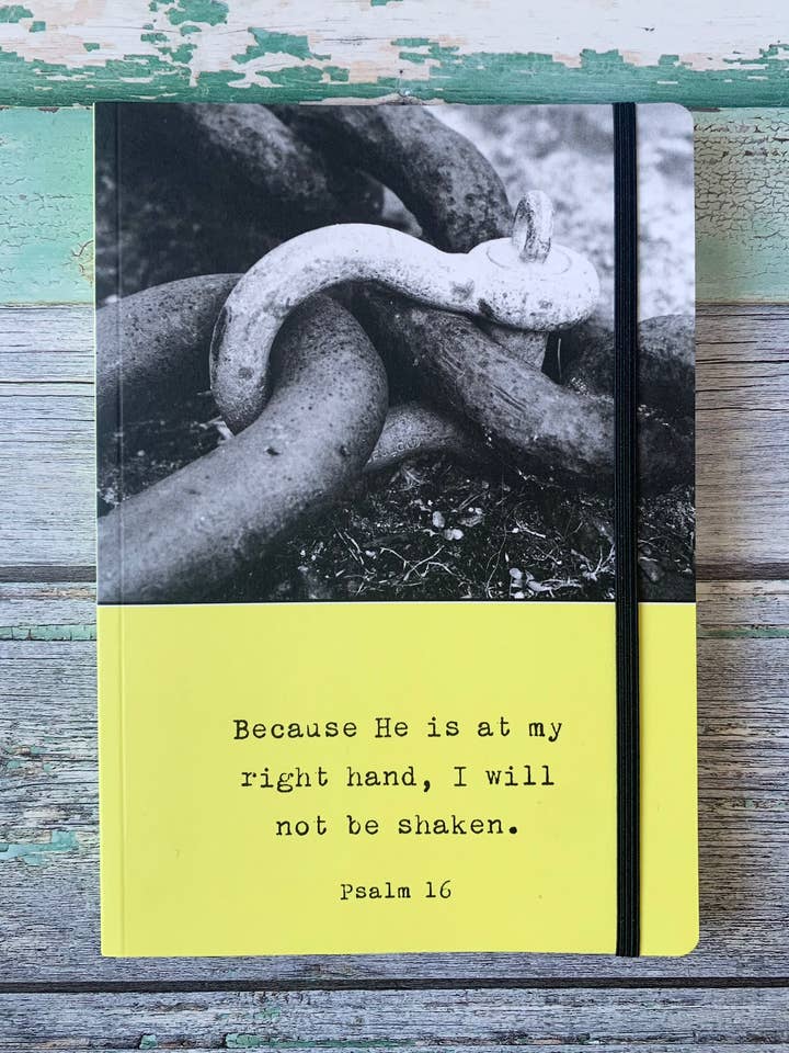 Not be shaken. A5 lined notebook Christian Bible Psalm 16 for wholesale by Fieldnote