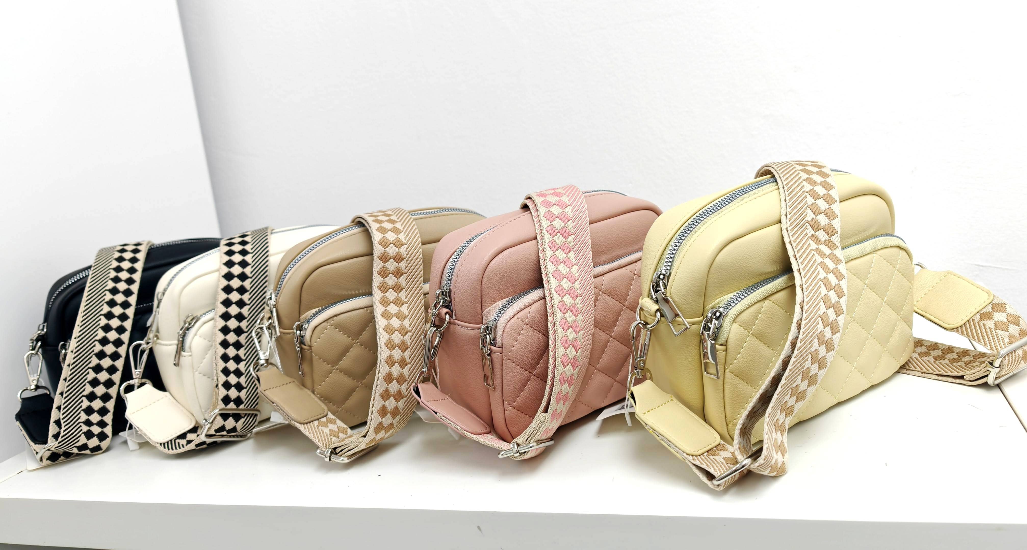 Superbia – wholesale Crossbody bag – Women's – Small Double Zipper Quilted Cross Body Shoulder Canvas Strap19