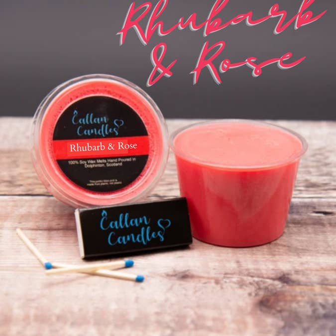 110g Jumbo Rhubarb & Rose Soy Wax Melt for wholesale by Callan Candles