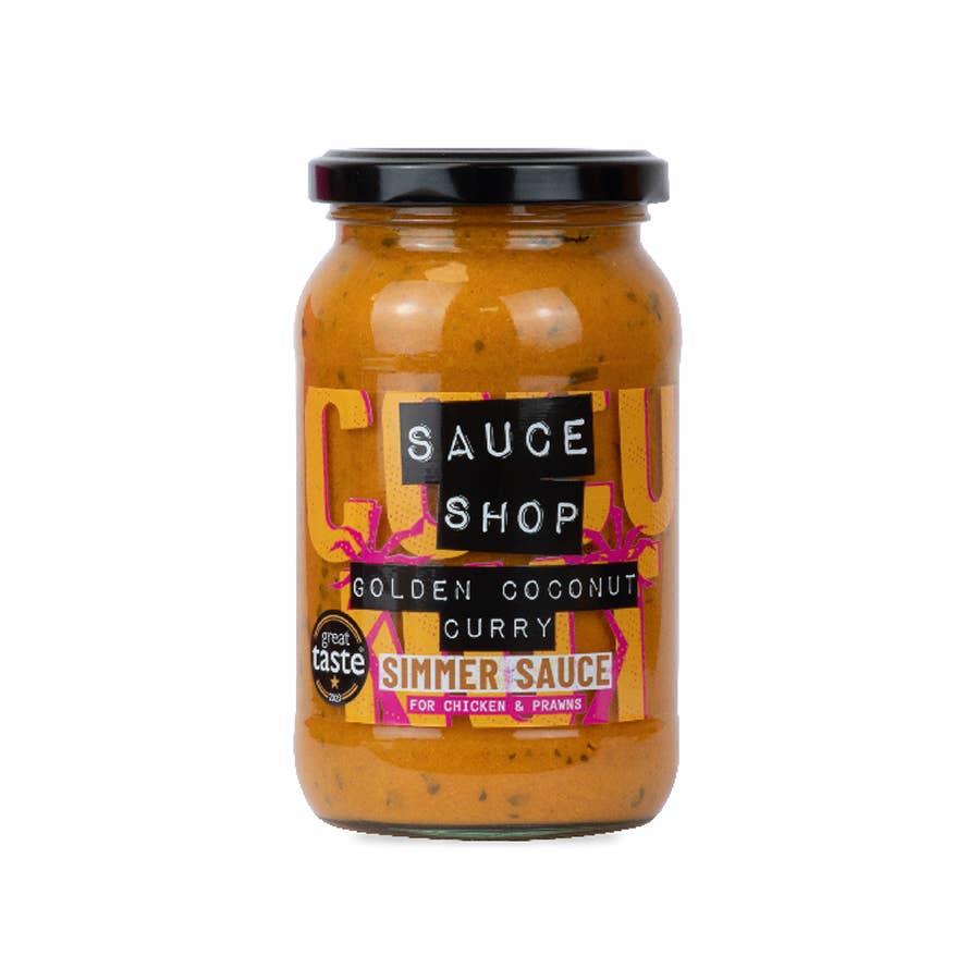 Sauce Shop – wholesale Sauce – Golden Coconut Curry Simmer Sauce 360g glass jar - Case of 6