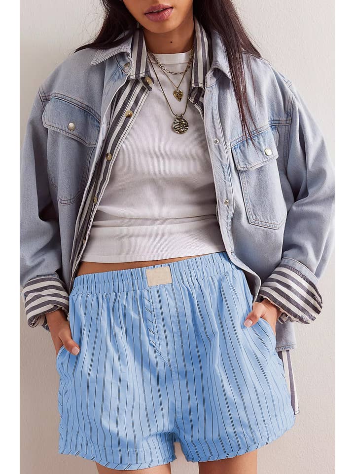 Rosa Clothing - Wholesale Shorts - Women's - Morning Day Stripe pull on boxer short