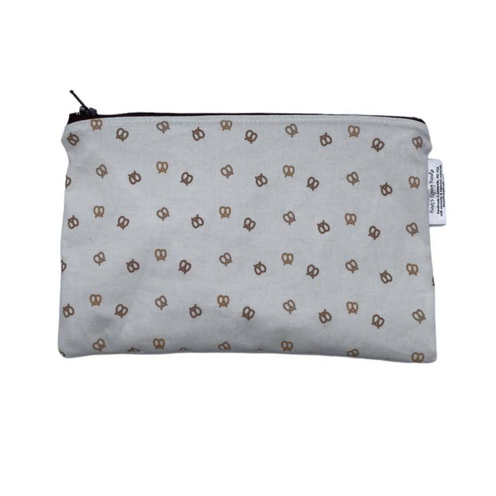 Snack Sized Reusable Zippered Bag Pretzels for wholesale by Nina's Flying Needle