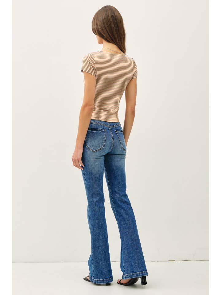 Be Cool - Wholesale Knit Top - Women's - ULTRA SOFT DOUBLE LINED STRIPED SQUARE NECK TOP 6