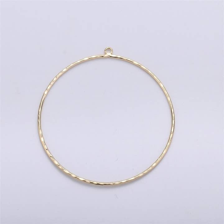 OS 55x50mm Hamrad Stor cirkelrund berlock Geometrisk hänge 14k Guld Fylld för örhänge tillverkning halsband DIY Smyckesdelar Förnödenheter K-226 för wholesale av Aim Eternal