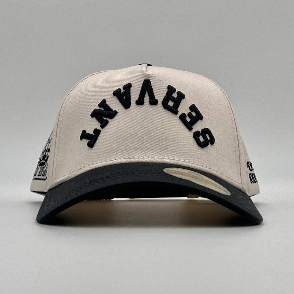 Malta Apparel LLC - Wholesale Baseball Cap - Unisex - ‘SERVANT’ Premium SnapBack - Cream/Black9
