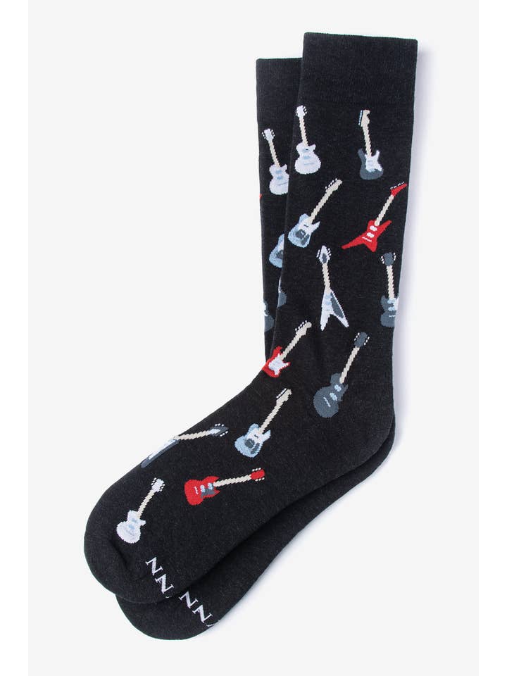 Alynn - Wholesale Socks - Men's - Born to Shred -Electric Guitar Carded Cotton Sock