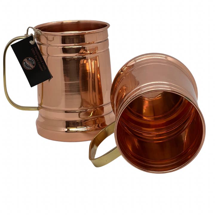 Butte Copper Company - Wholesale Beer Glass/Mug - Shiny Copper Tankard 22oz.