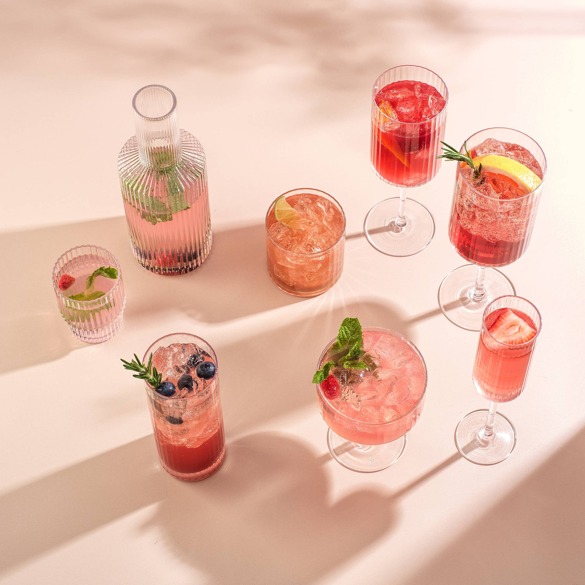 JoyJolt – Copo de vinho por atacado – Copo JoyJolt Elle Fluted Vinho Tinto - Conj. de 27