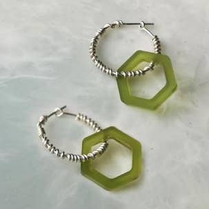 Hex Hoop Earrings for wholesale by Bybri Jewellery