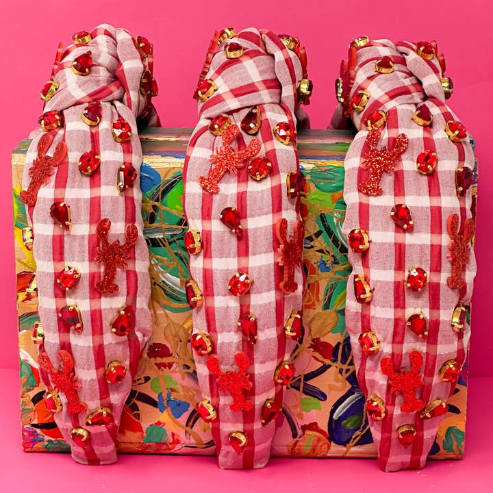 Headband Knot - Acrylic Crawfish with Rhinestone for wholesale by Golden Lily