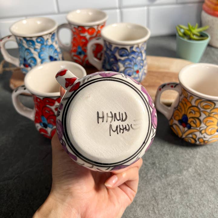 Umays Boho - Wholesale Coffee Mug - Handmade Coffee Mug, Hand Painted Ceramic Mug, Floral Mug8