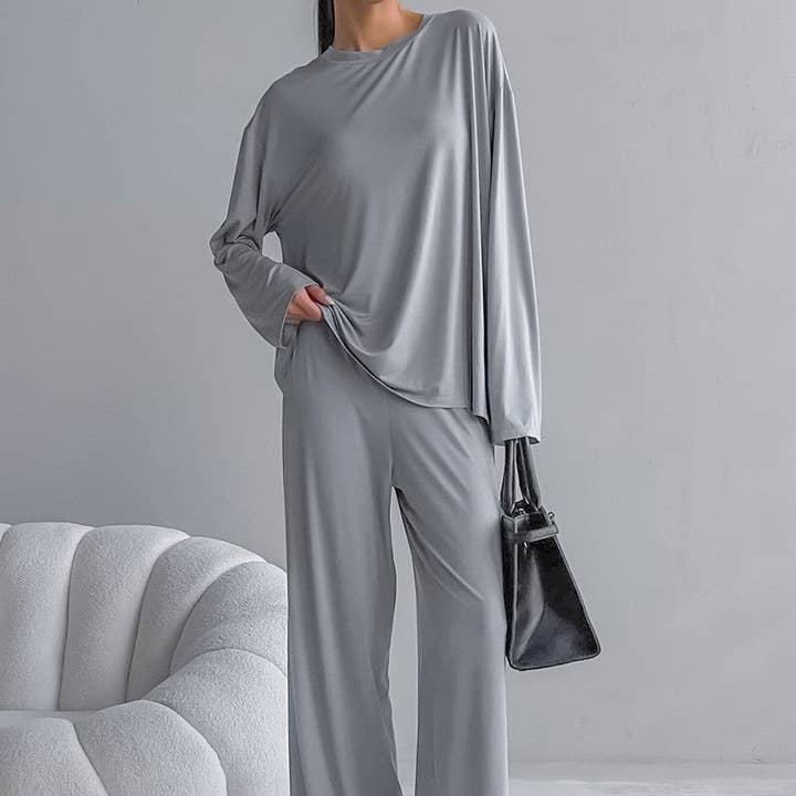 alberalkirk - Wholesale Sleepwear Set - Women's - Viscose Sleep Set Long Mid Weight Options N5Z7552