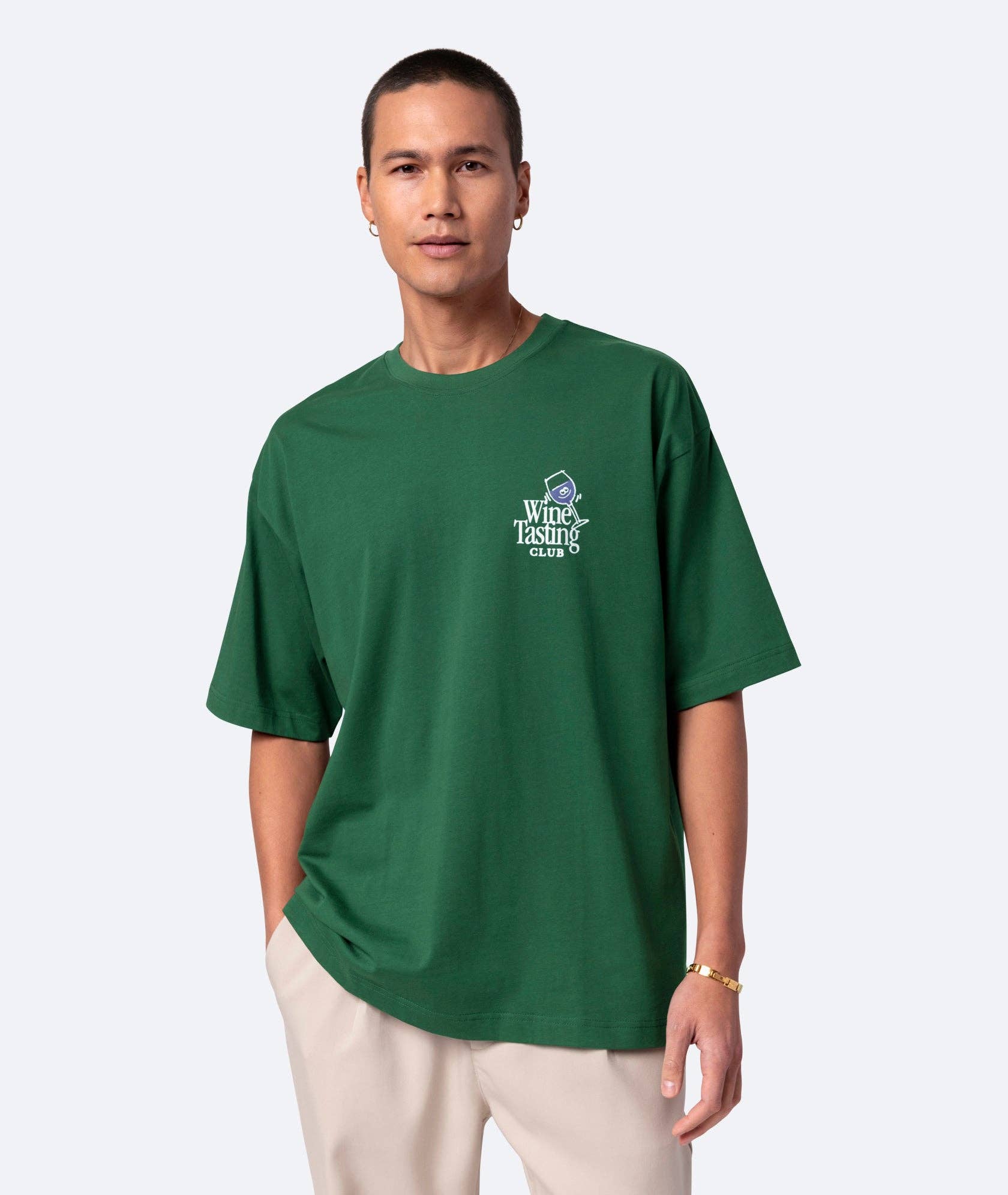 Wine Tasting T-Shirt - Bottle Green for wholesale on Faire7