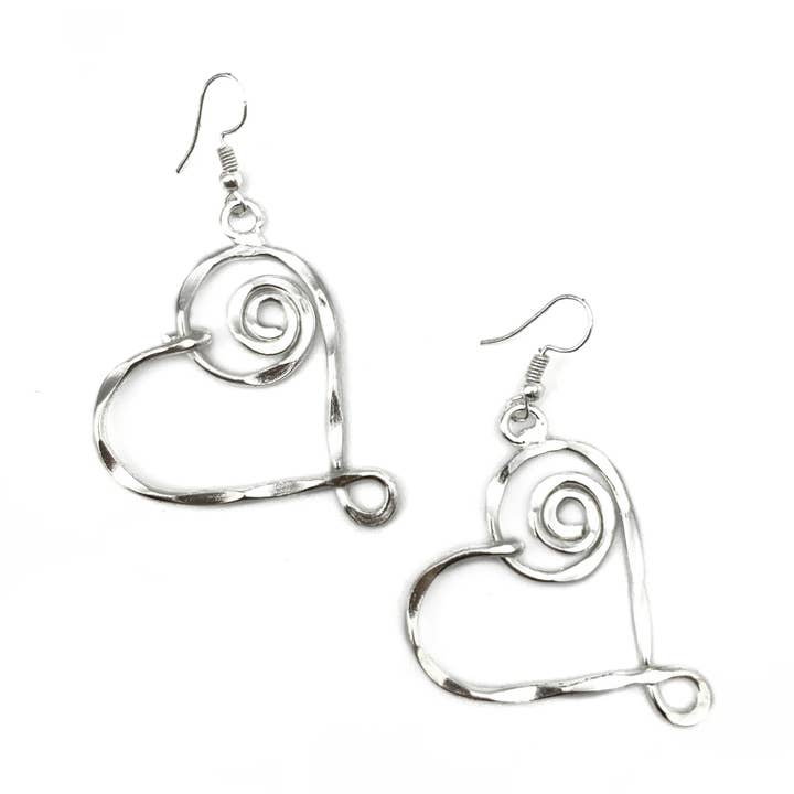 Silver Plated Earrings - Heart for wholesale by Anju Jewelry