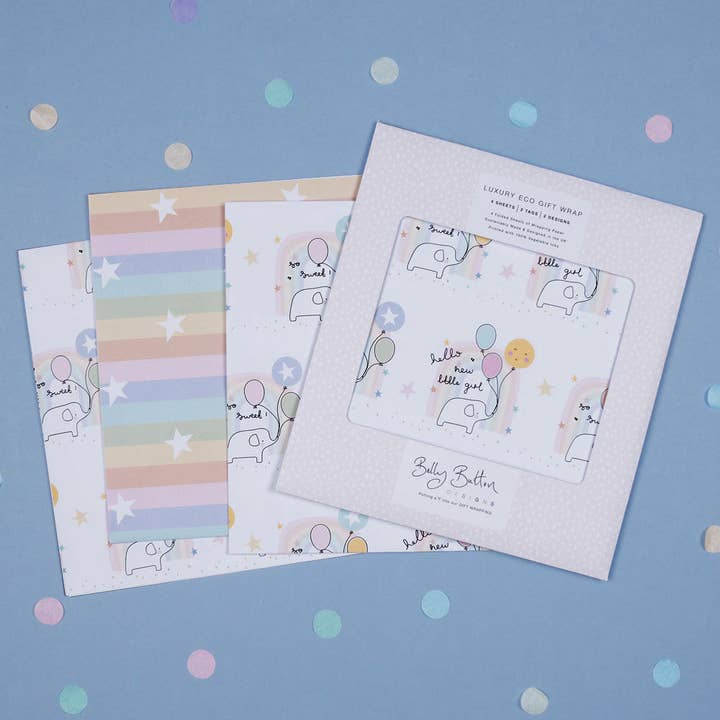 Baby Girl Luxury Eco Flat Wrap Pack for wholesale by Belly Button Designs