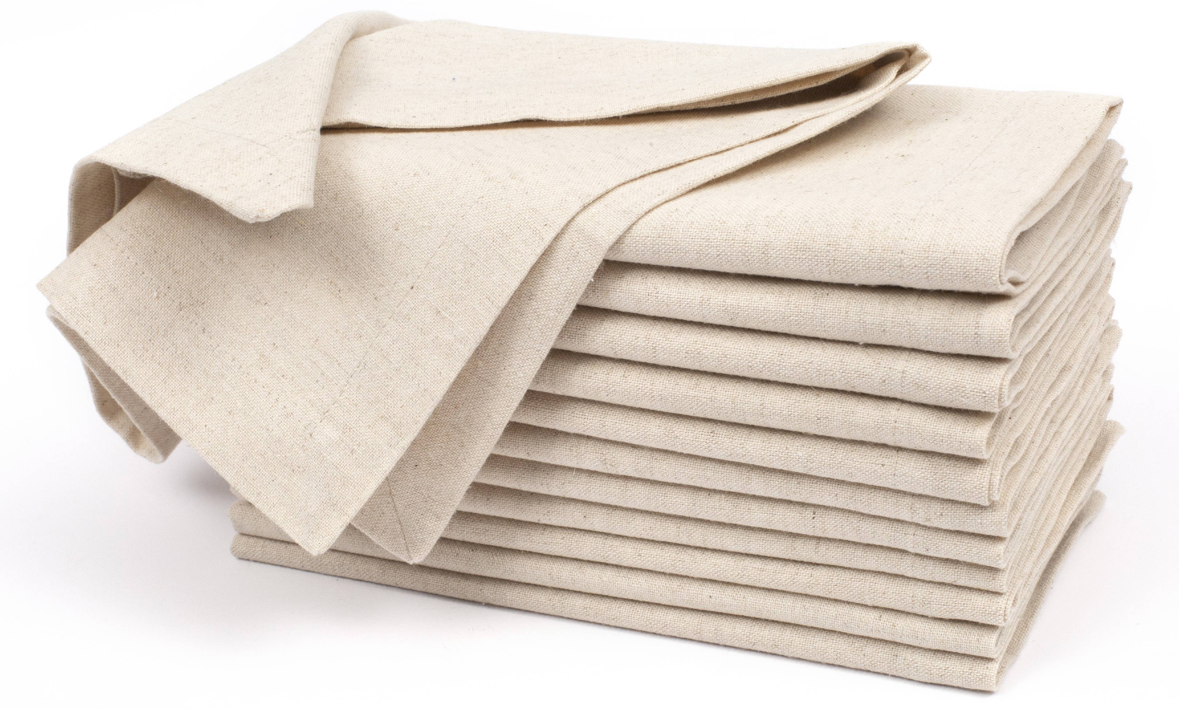 Premium Cotton Linen Cloth Napkins 18x18 Natural (Set of 12) for wholesale on Faire1