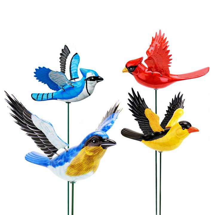 Exhart - Wholesale Garden/Lawn Stake - 24pc WindyWings 7 Inch Songbirds Stake