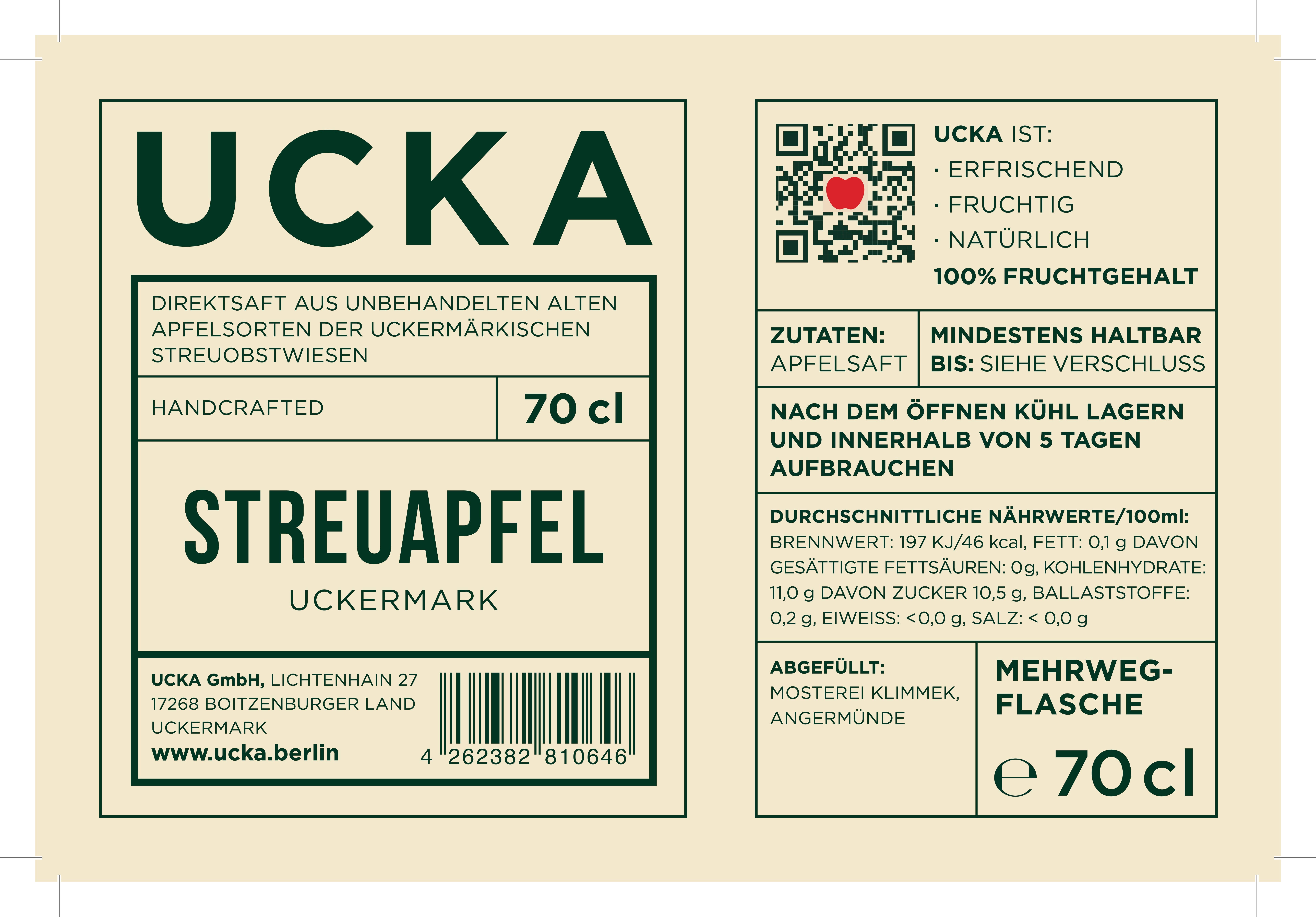 UCKA GmbH - Wholesale Fruit Juice - UCKA apple juice like in the past - but for today!2