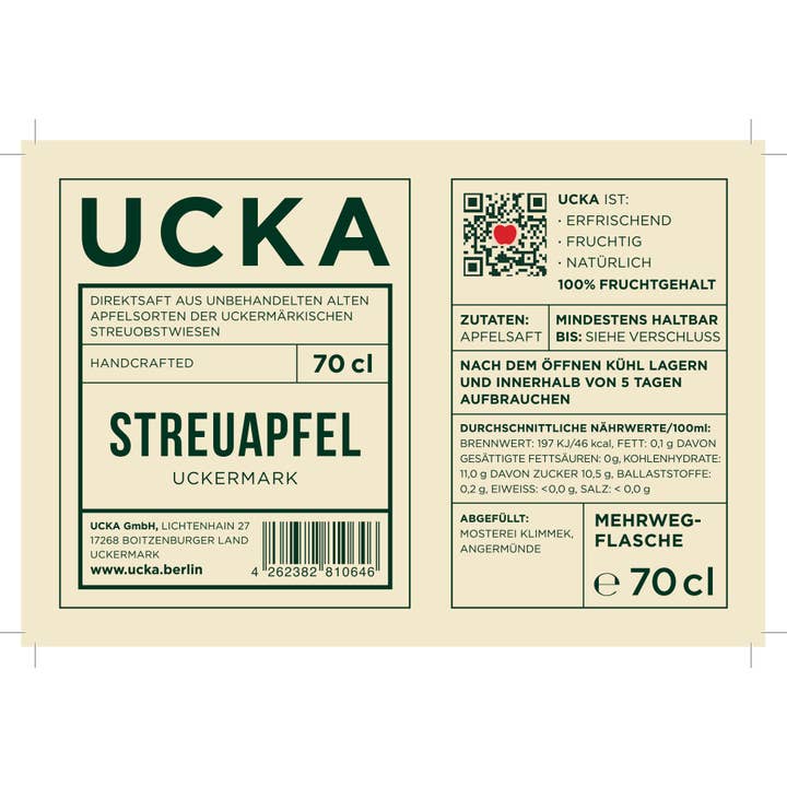UCKA GmbH - Wholesale Fruit Juice - UCKA apple juice like in the past - but for today!2