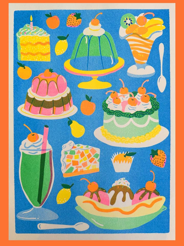 Snoepjes Riso Print voor wholesale door naomi wilkinson illustration