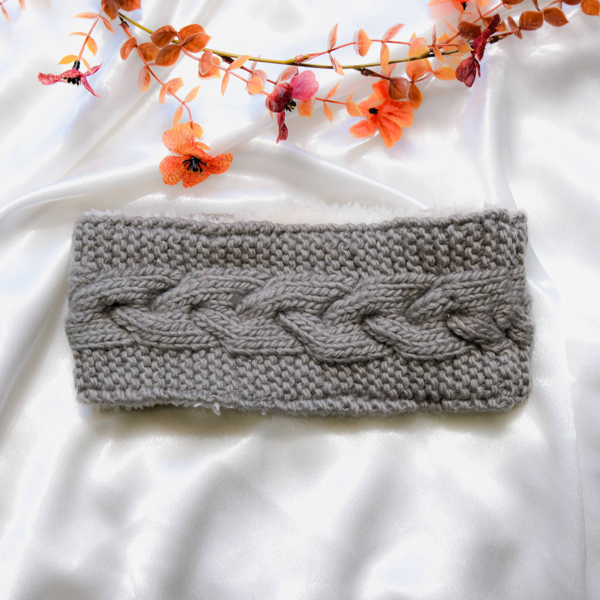 Karma Nepal Crafts – Bandana - Mulher por atacado – Banda de Lã Tricotada de Cor Sólida com Forro de Lã Polar1