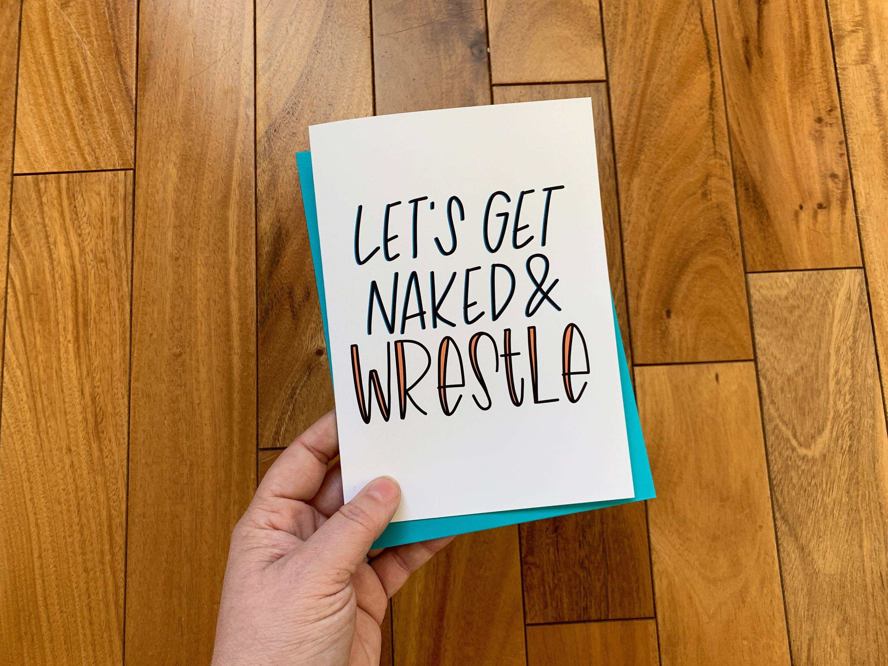 Stone Donut Design, LLC - Wholesale Valentine's Day Card - Let's Get Naked and Wrestle Funny Valentine's Day Card6