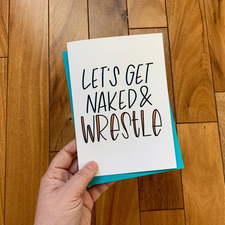 Stone Donut Design, LLC - Wholesale Valentine's Day Card - Let's Get Naked and Wrestle Funny Valentine's Day Card6