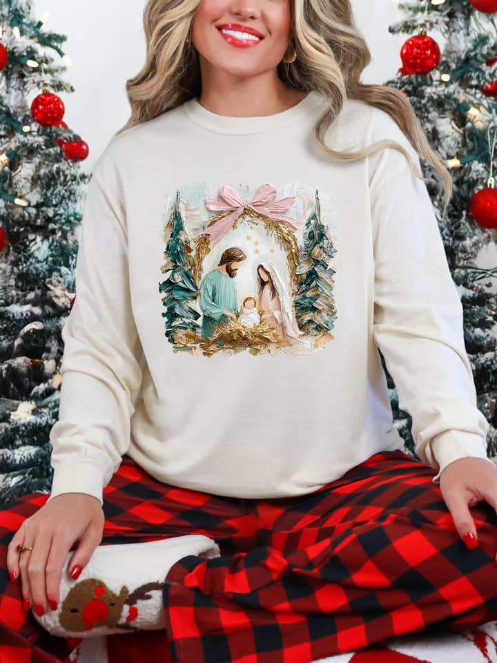 Painted Nativity Tee for wholesale by Spirit+Tribe