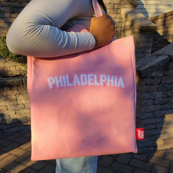 Tote Jawn - Wholesale Tote Bag - Women's - Philadelphia Soft Chenille Embroidery Tote Bag