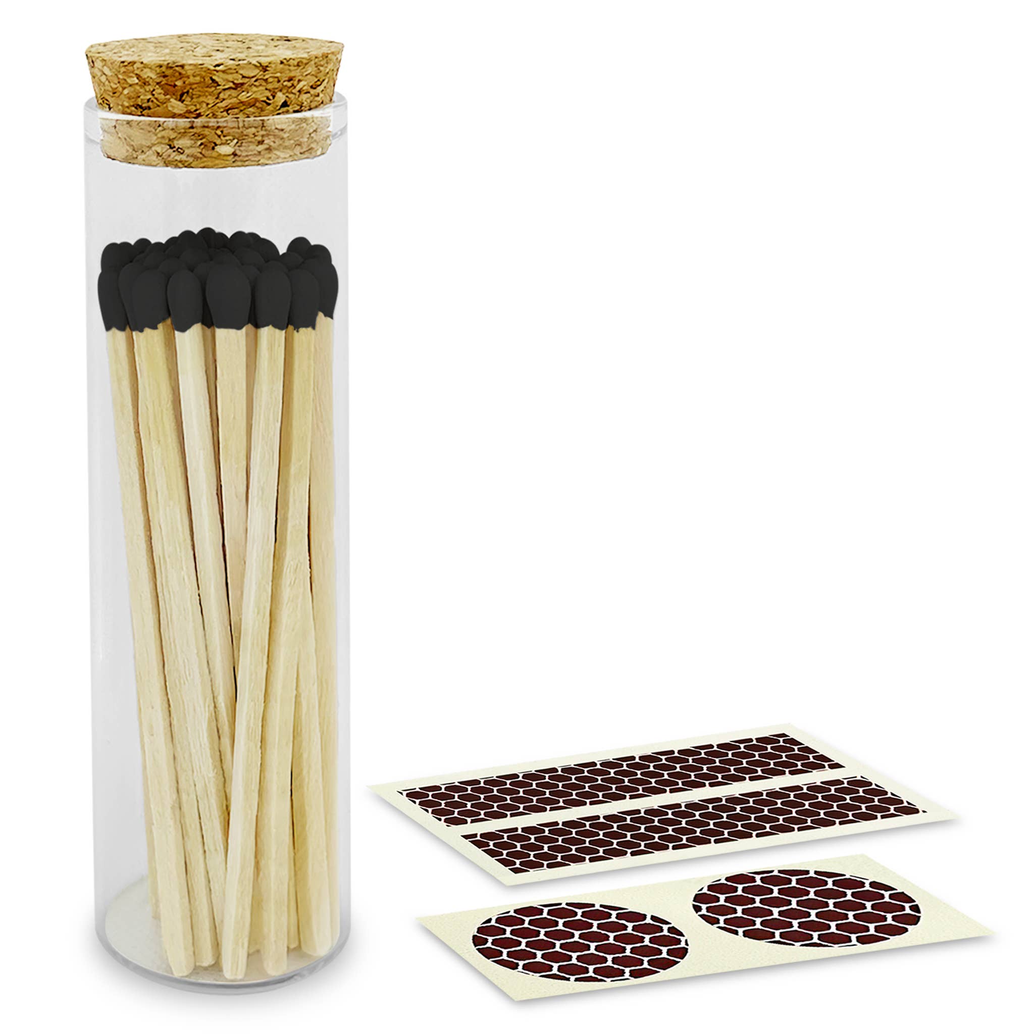 Thankful Greetings - Wholesale Matches - 4" Matches in Chic Cork Top Jar - Colors of Your Choice16