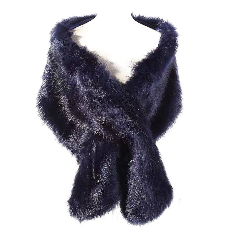 Diacly - Wholesale Fur/Faux Fur Coat - Women's - Over Size Faux Felt Fur Insert Shawl Wrap5