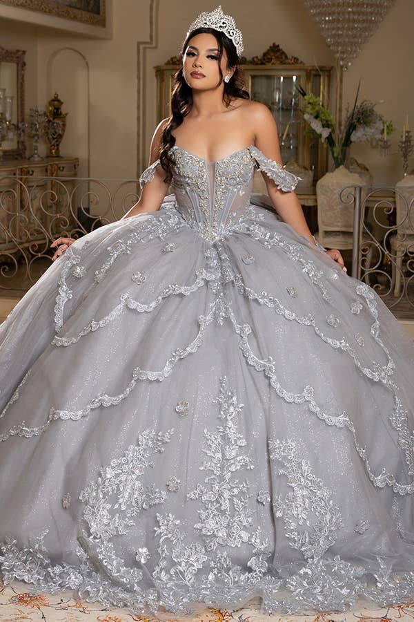Babyfox Apparel - Wholesale Gown - Women's - Off the Shoulder Embellished Quinceanera Ball Gown10
