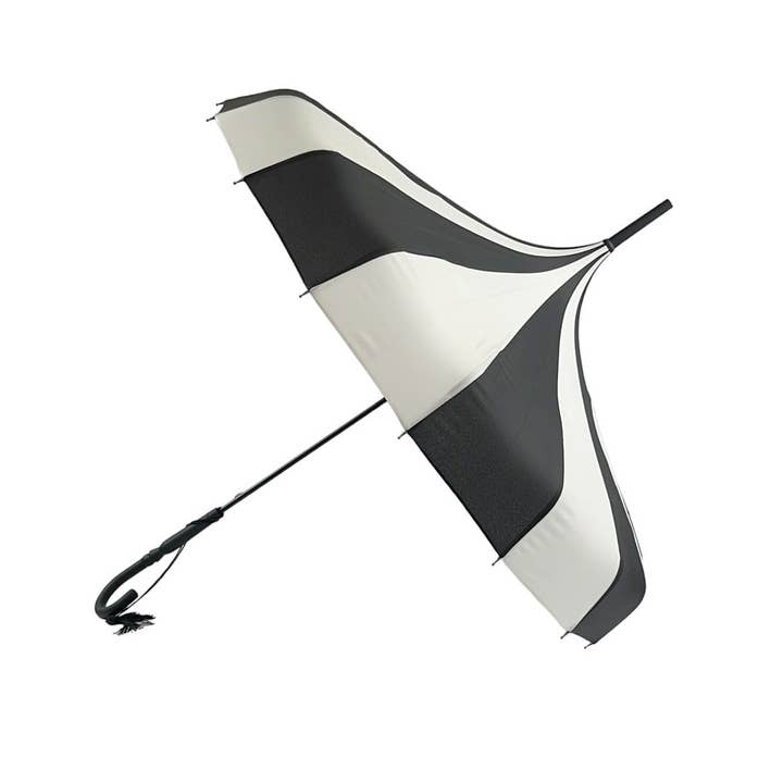 Soake - Wholesale Umbrella - Women's - Boutique CLASSIC Pagoda Umbrella Black and Cream2