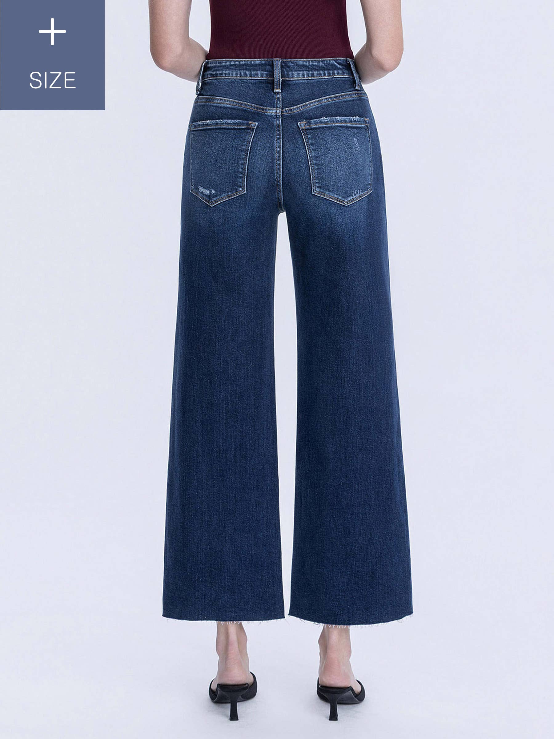 IDÍLICO JEANS DE PIERNA ANCHA DE TIRO SUPER ALTO CON CONTROL ABDOMINAL PLUS LV1353-P de venta al por mayor en Faire9