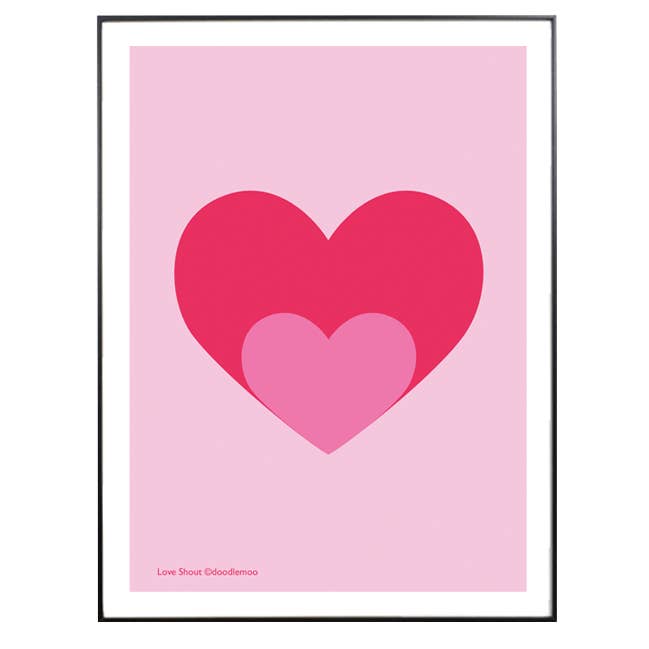 Love Shout; Herz-Print für den Großhandel von DOODLE MOO LTD