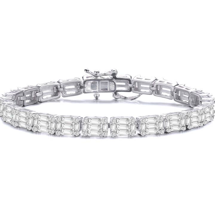 Bracelet en argent sterling avec zircone cubique (3370) pour la vente par Genevive