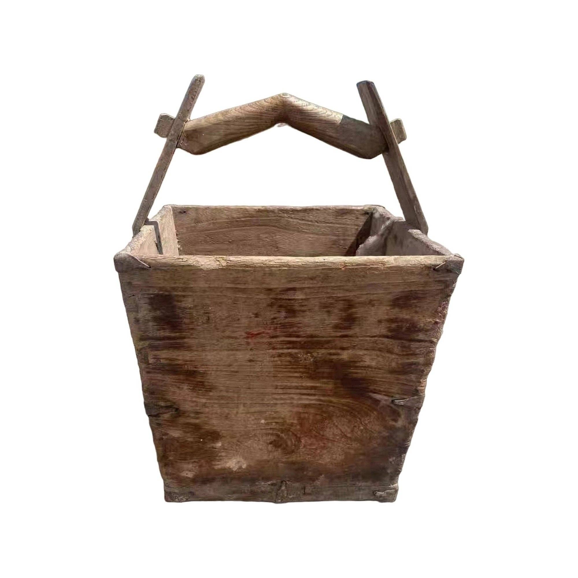 NACH - Wholesale Basket - Vintage Square Wooden Water Bucket