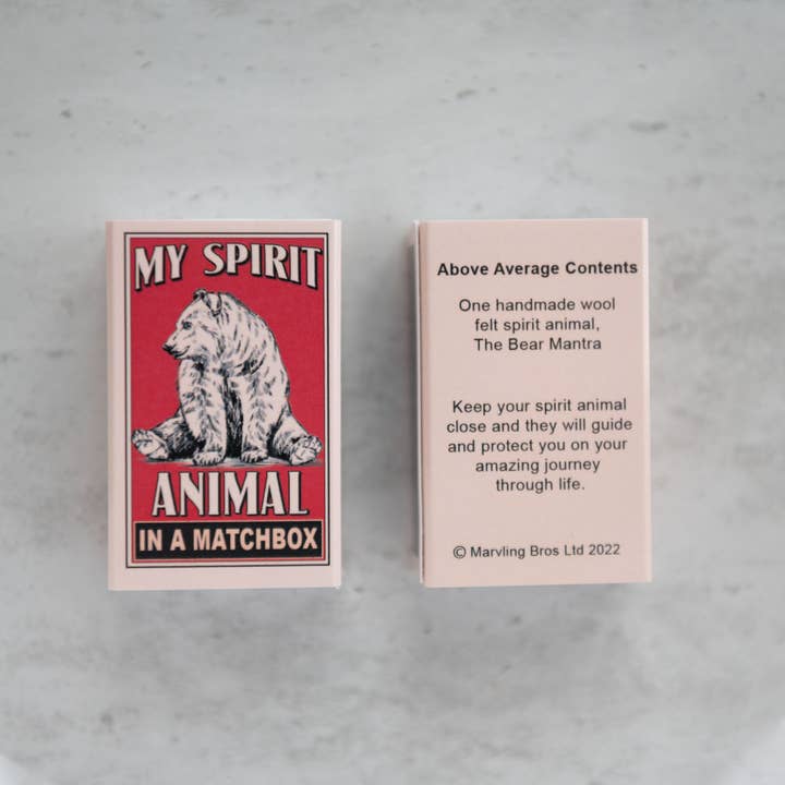 Marvling Bros Ltd - Wholesale Gag Gift/Novelty Gift - Wool Felt Bear Spirit Animal Gift In A Matchbox