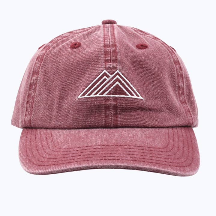 Logo Vintage Wash Dad Cap - Maroon for wholesale by Rainier Watch Supply Co