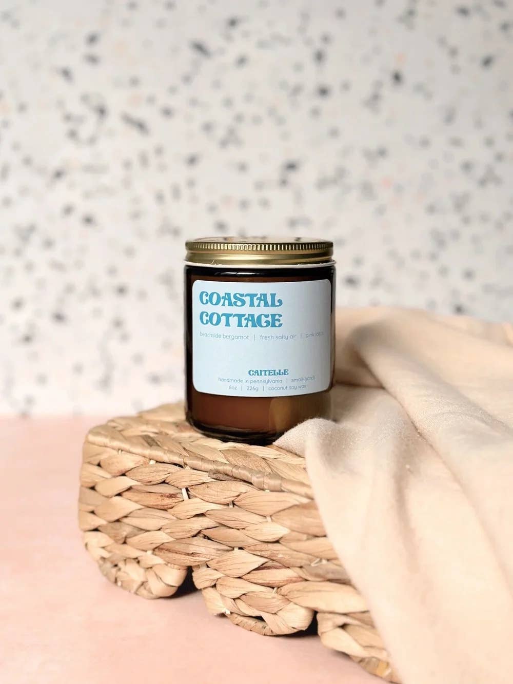 Caitelle - Wholesale Jar/Filled Candle - Coastal Cottage Handmade Coconut Soy Wax Candle