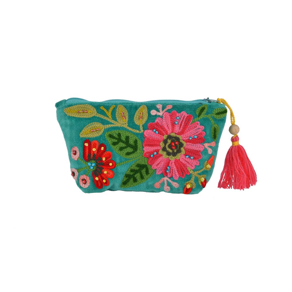 Karma Living - Vente Pochette – femme - 3MXVLPC74_EMPK - POCHETTE ALLURE AVEC EMBRI FLORAL PERLÉ 7x4"