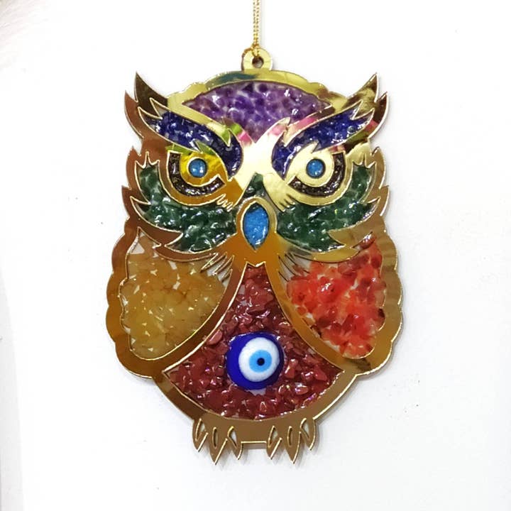 Encanto de Protección del Hogar | Colgante de Búho | Colgante de Pared de Cristal para venta al por mayor de Soothing Crystals