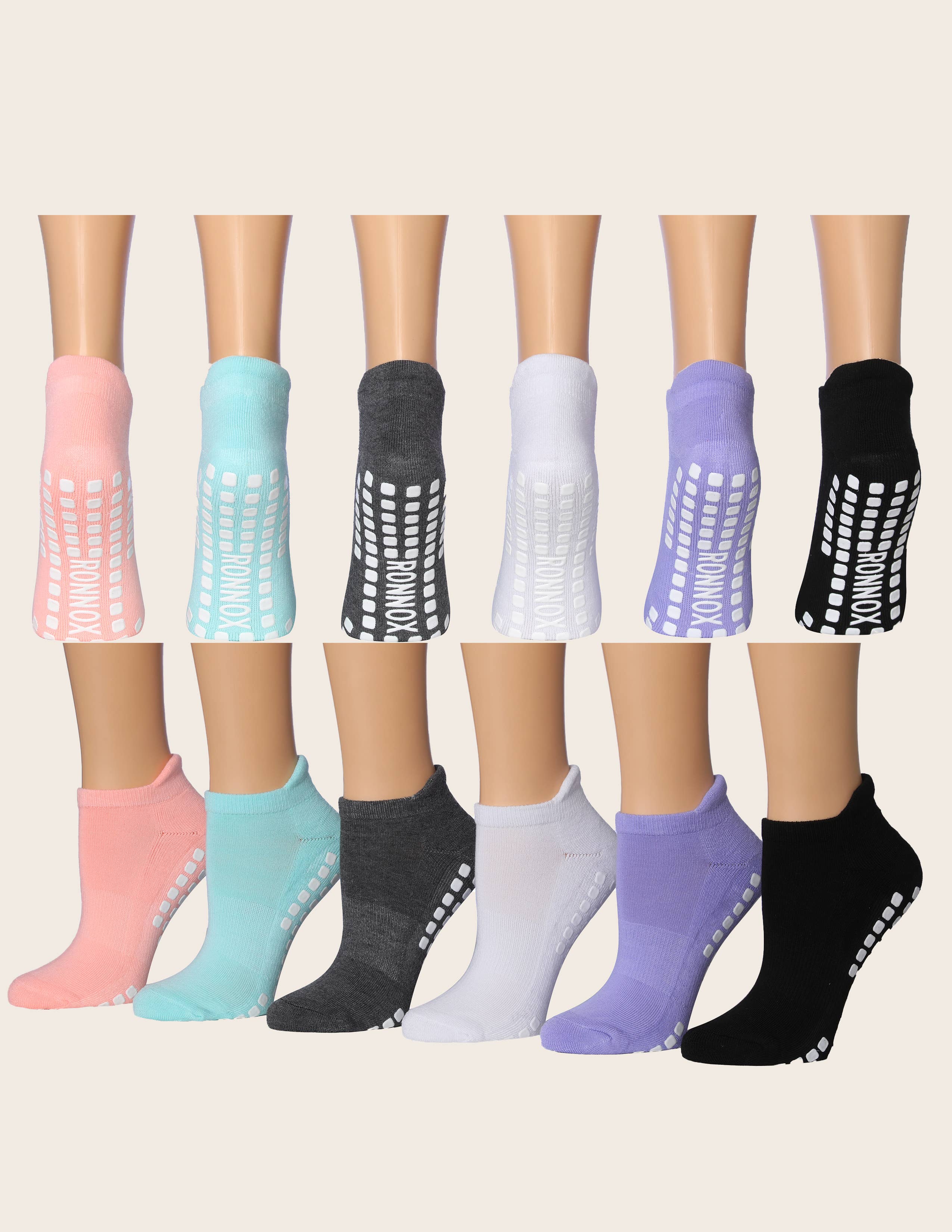 Isadora, Tipi toe, & James Fiallo - Wholesale Socks - Women's - Women Tipi Toe 3 Pack Anti Skid Sticky Gripper Low Cut Socks6
