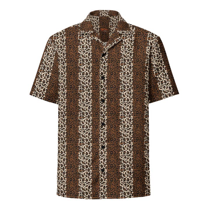 Black Leopard Print Button Down Shirt - MADE TO ORDER for wholesale on Faire